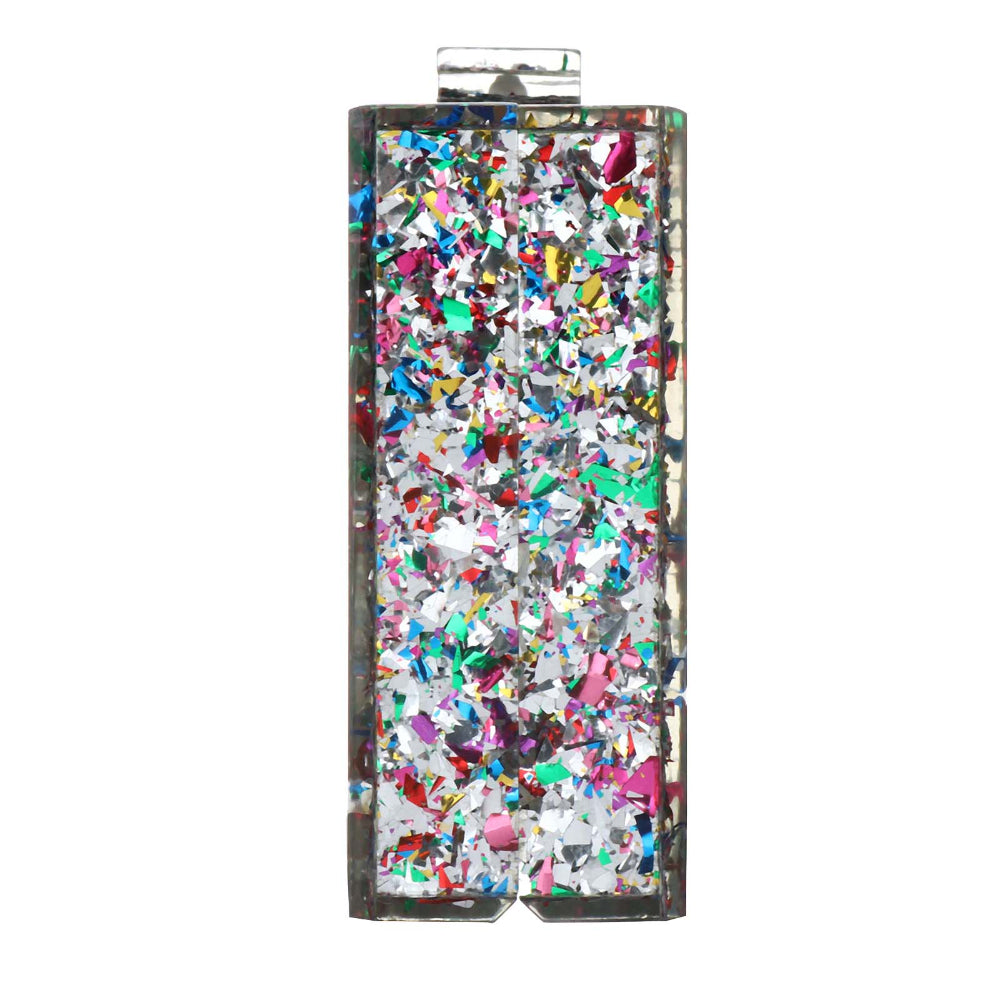 Women Acrylic Handbags Rectangle Multicolor Geometric Trend Designed Bags Chain Crossbody Bag Evening Banquet Party Clutch Bag