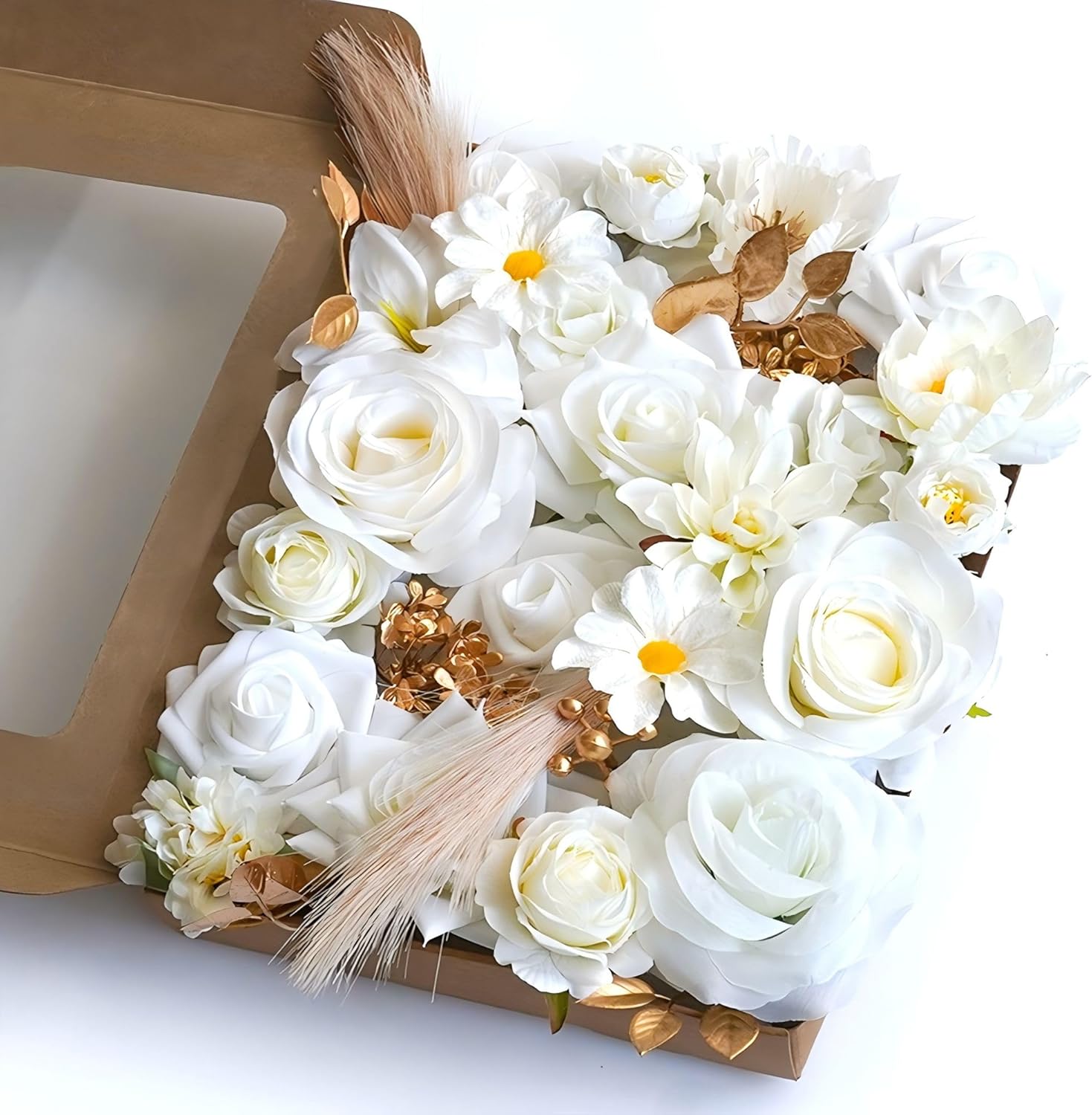 Artificial Flowers for DIY Wedding Centerpieces Decorations, Fake Rose Dahlia Sunflower Flowers for Decoration DIY