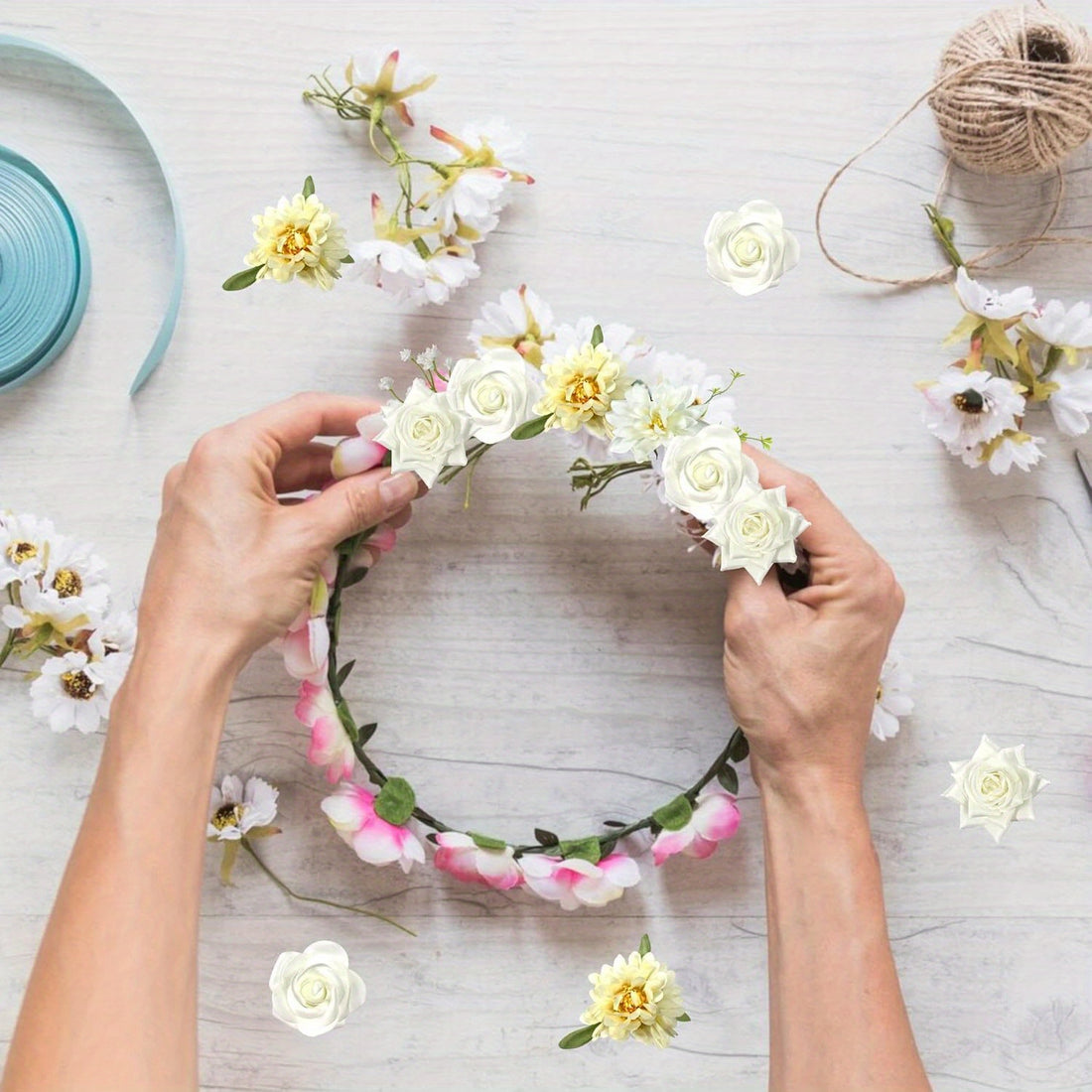 Artificial Flowers for DIY Wedding Centerpieces Decorations, Fake Rose Dahlia Sunflower Flowers for Decoration DIY