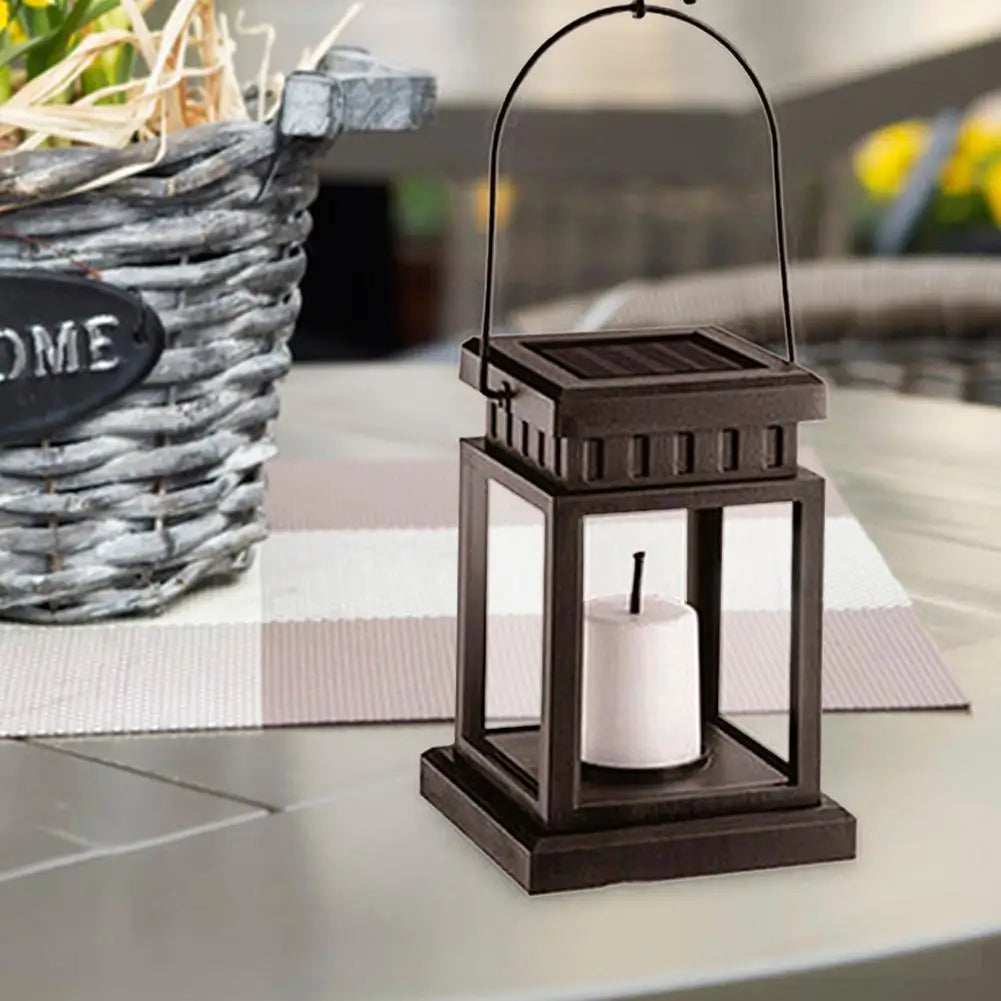 Solar Powered LED Outdoor Twinkle Candle Lantern Outdoor Lamp Home Garden Decoration Light Warm Flame Flashing Tea Light