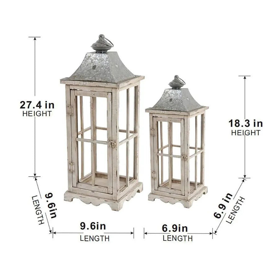 Wooden Candle Lantern Drative Hurricane Lantern Holder Dr for Indoor Outdoor Home Garden Wedding