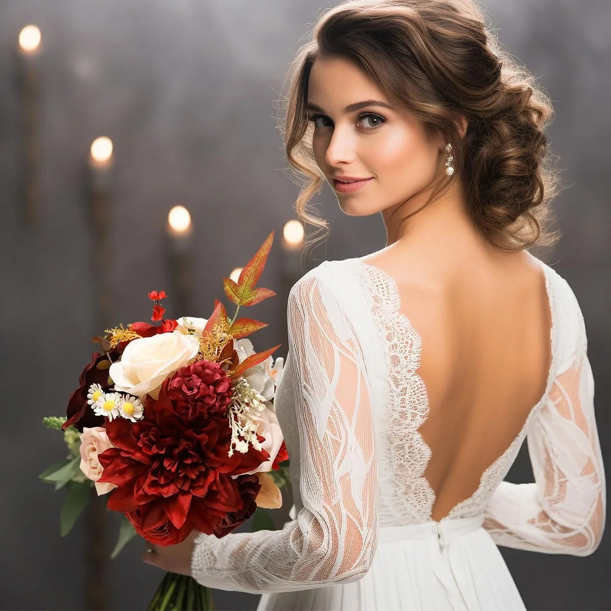 Artificial Flowers for DIY Wedding Centerpieces Decorations, Fake Rose Dahlia Sunflower Flowers for Decoration DIY