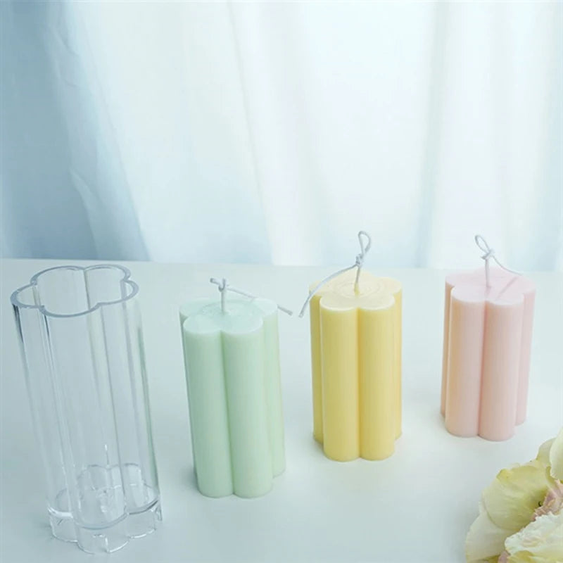 Candle Molds Plum Blossom Mold Clear Plastic Candle Making Tool Column Mold for Candles Making