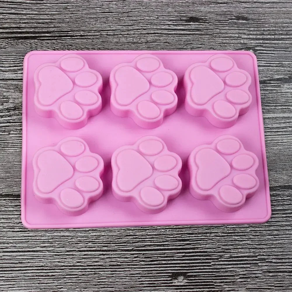 Food Grade Silicone Fondant Dog Footprint Cake Molds Cupcake Cookie Cat Paw Feet Mould Handmade Soap Mold Kitchen Baking Tool