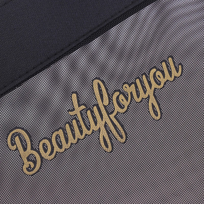 Black Travel Cosmetic Bag Women Zipper Makeup Case Organizer Storage Pouch Toiletry Beauty Bags