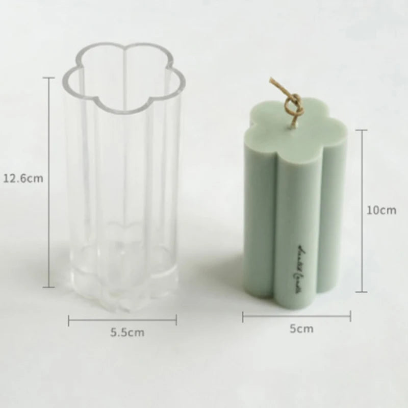 Candle Molds Plum Blossom Mold Clear Plastic Candle Making Tool Column Mold for Candles Making