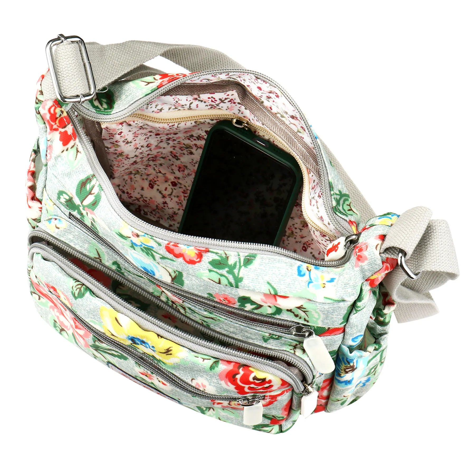 Fashion Multi-Pocket Crossbody Handbags Floral Pattern Female Shoulder Bag for Shopping Messenger Bags Waterproof Crossbody Bag