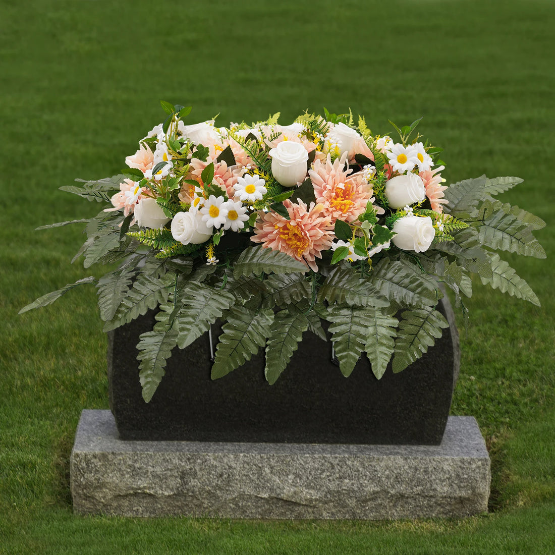 Artificial Grave Flower Artificial Realistic Flowers for Headstone Outdoor Grave Decorations
