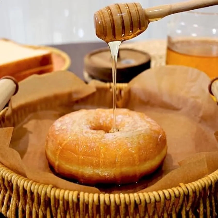 Glass Honey Dispenser with Stick and Acacia Lid Cover Airtight 17 OZ Glass Bottle Honey Jay Sealed Storage Wide Mouth Container