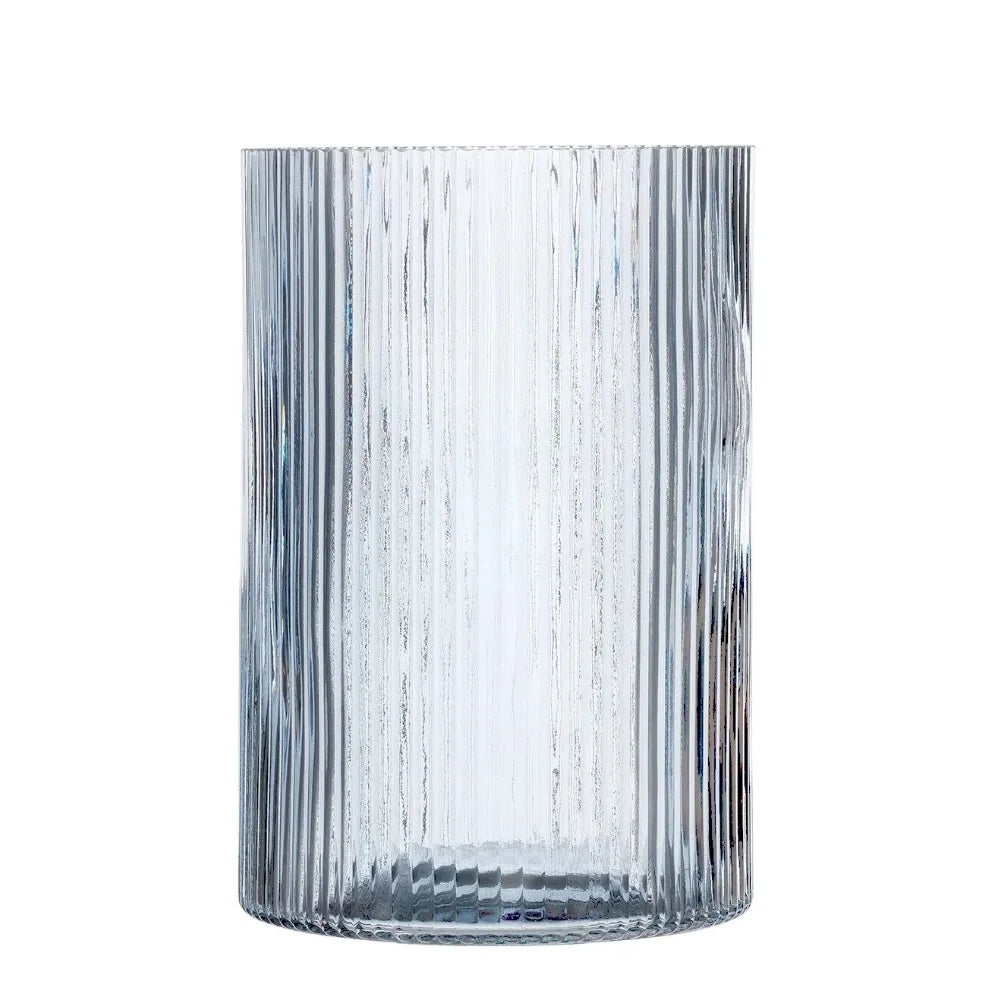 Blue Glass Candle Holder, 8 Inch, Large, Living Room