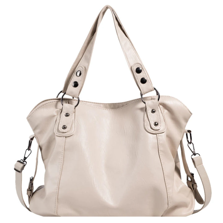 Women Shoulder Bag Big Size PU Leather Sling Crossbody Bag Casual Retro Solid Color Soft Female Travel Shopper Mommy Tote Bag