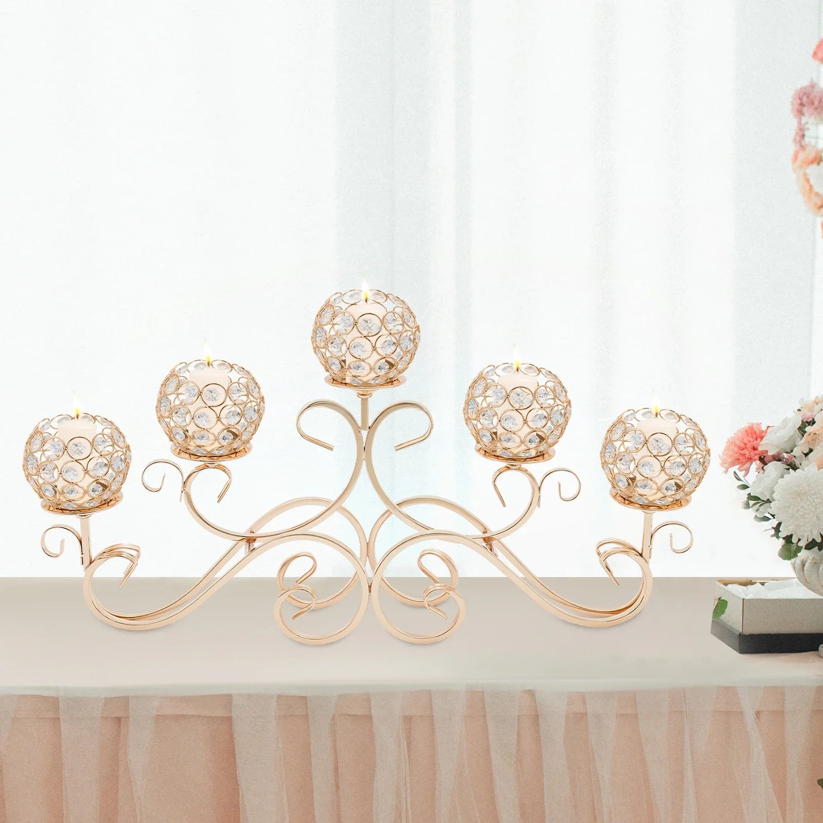 5 Arms Crystal Candle Holders, Crystal Candle Holder, Candle Holder