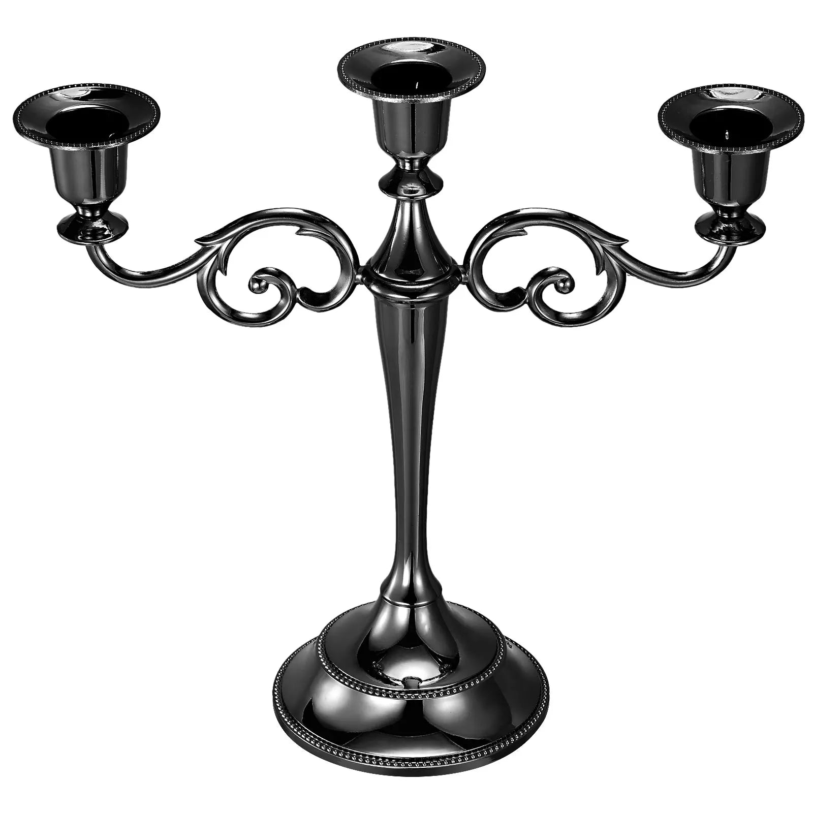 Candelabra Candle Holders 3/5 Arm Metal Candlestick Stand for Taper Candles Candle Stand for Decor Wedding Dinning Table Black