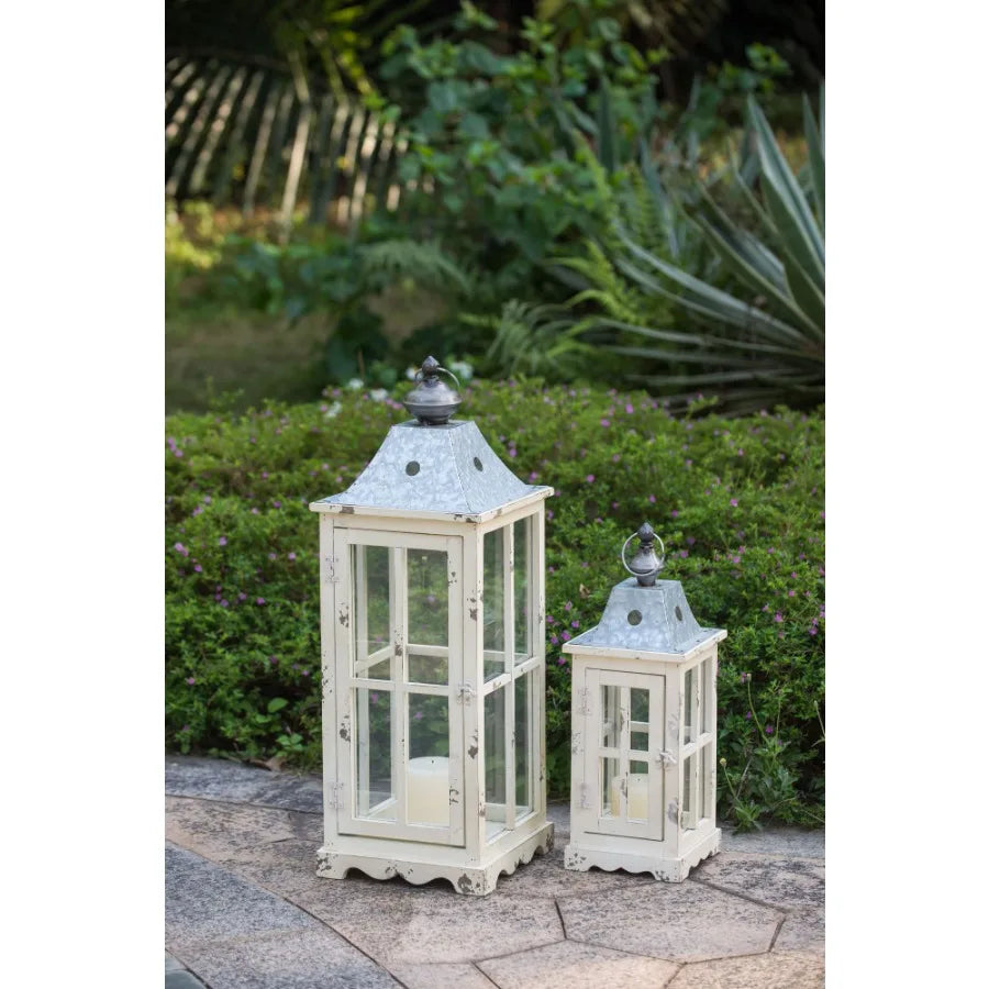 Wooden Candle Lantern Drative Hurricane Lantern Holder Dr for Indoor Outdoor Home Garden Wedding