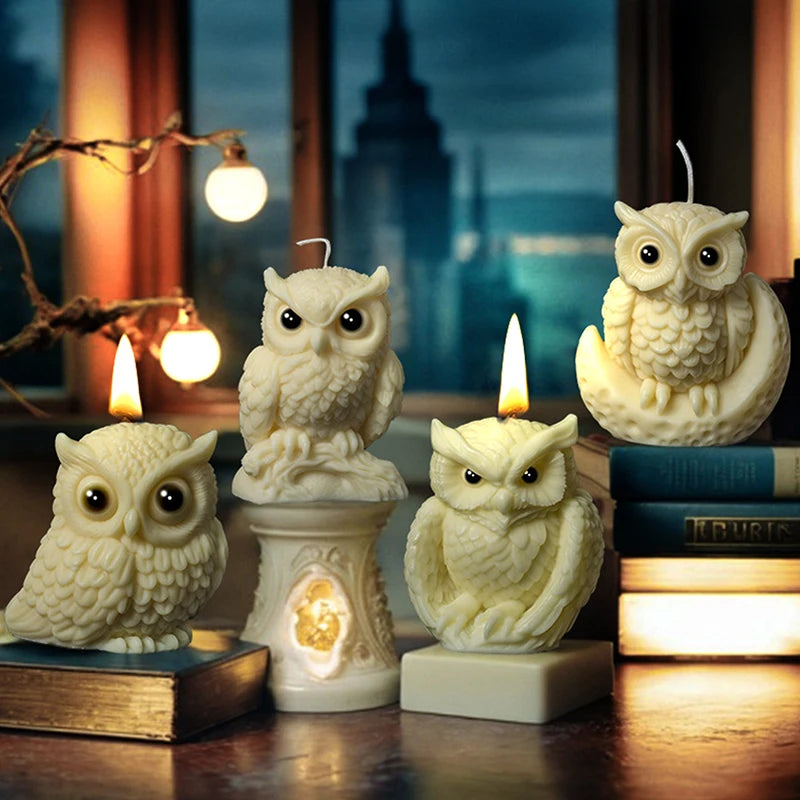 Cute Owl Candle Silicone Mold New Animal Owl Silicone Mold Owl Concrete Mould Gypsum Mold Owls Cake Molds Christmas Gift