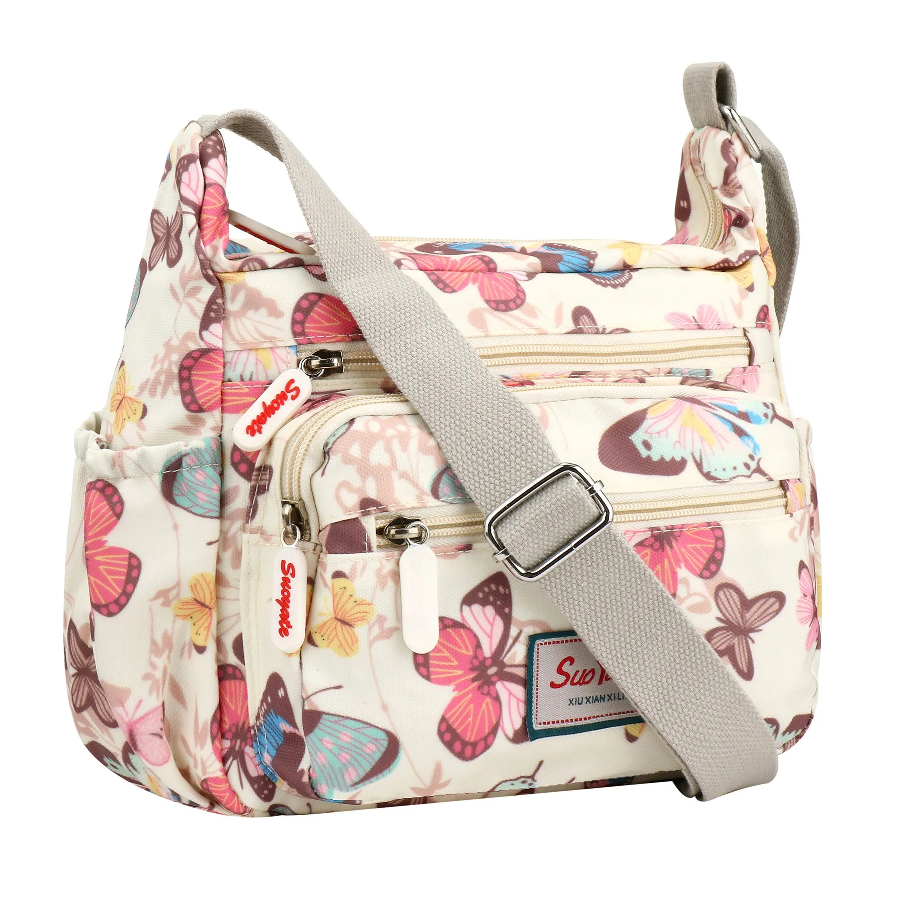 Fashion Multi-Pocket Crossbody Handbags Floral Pattern Female Shoulder Bag for Shopping Messenger Bags Waterproof Crossbody Bag