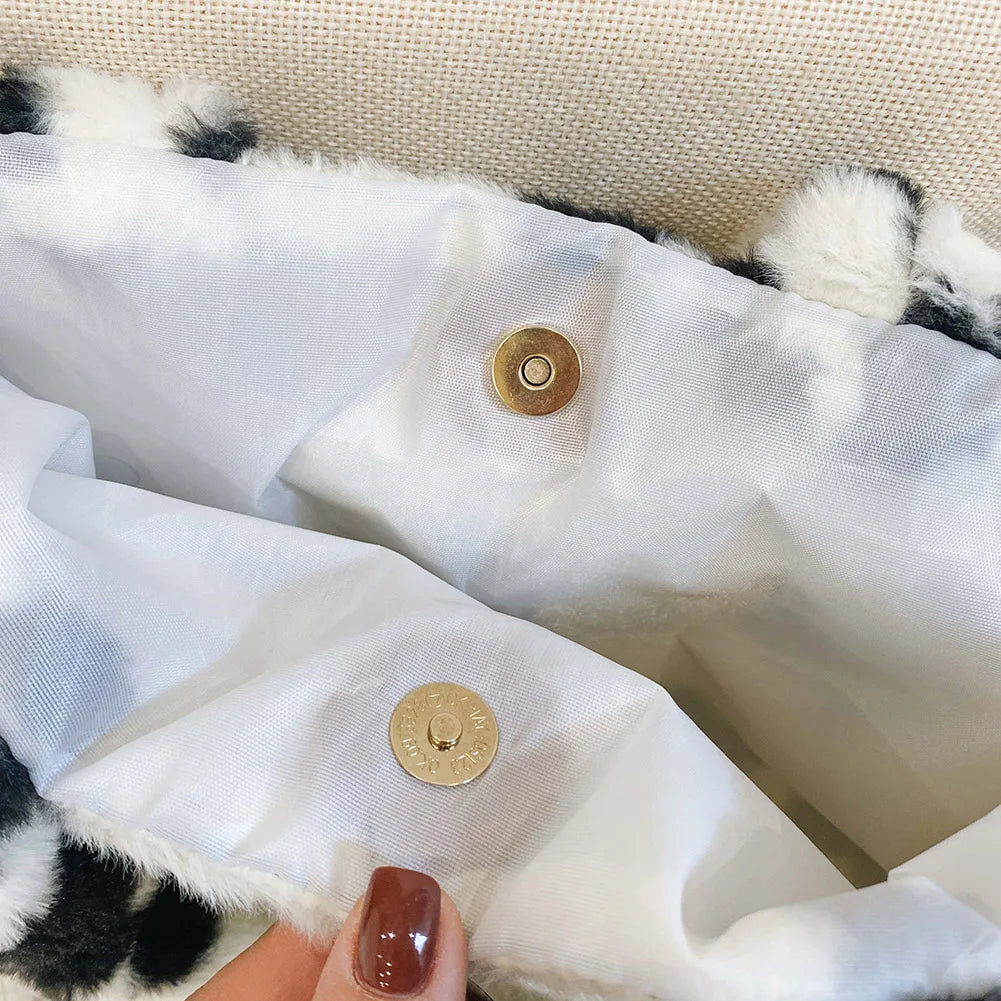 Cute Plush Top-handle Bag Tote Lady Shoulder Street Satchel Big Capacity Handbag Fashion Exquisite Shopping Bag