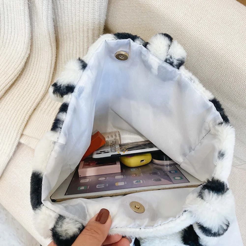 Cute Plush Top-handle Bag Tote Lady Shoulder Street Satchel Big Capacity Handbag Fashion Exquisite Shopping Bag