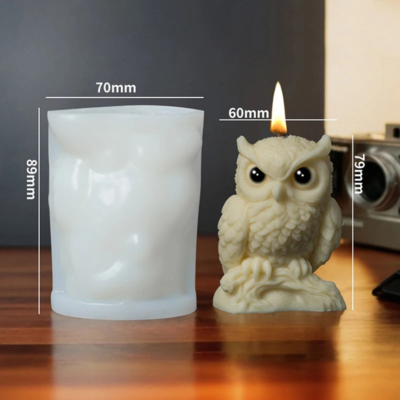 Cute Owl Candle Silicone Mold New Animal Owl Silicone Mold Owl Concrete Mould Gypsum Mold Owls Cake Molds Christmas Gift
