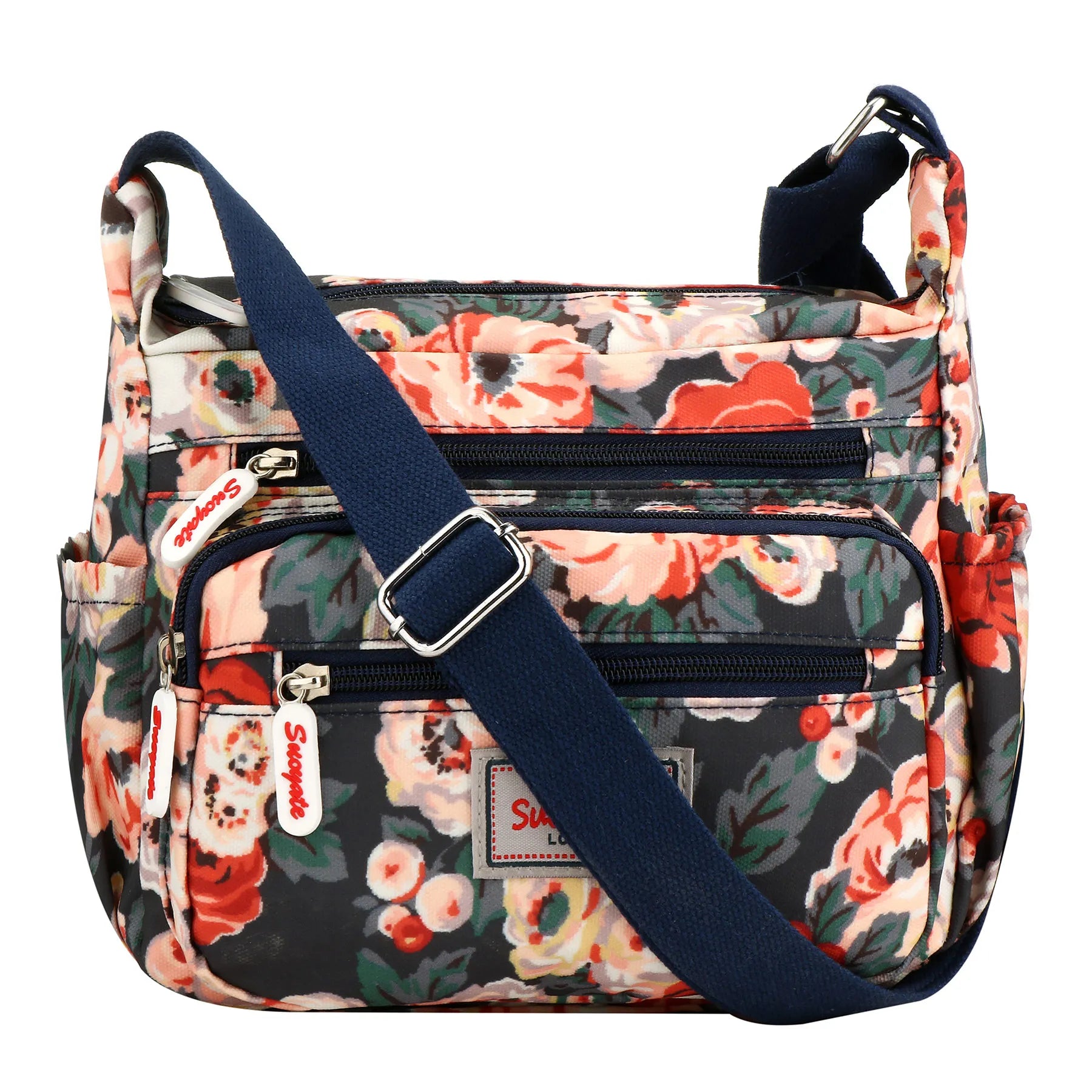 Fashion Multi-Pocket Crossbody Handbags Floral Pattern Female Shoulder Bag for Shopping Messenger Bags Waterproof Crossbody Bag