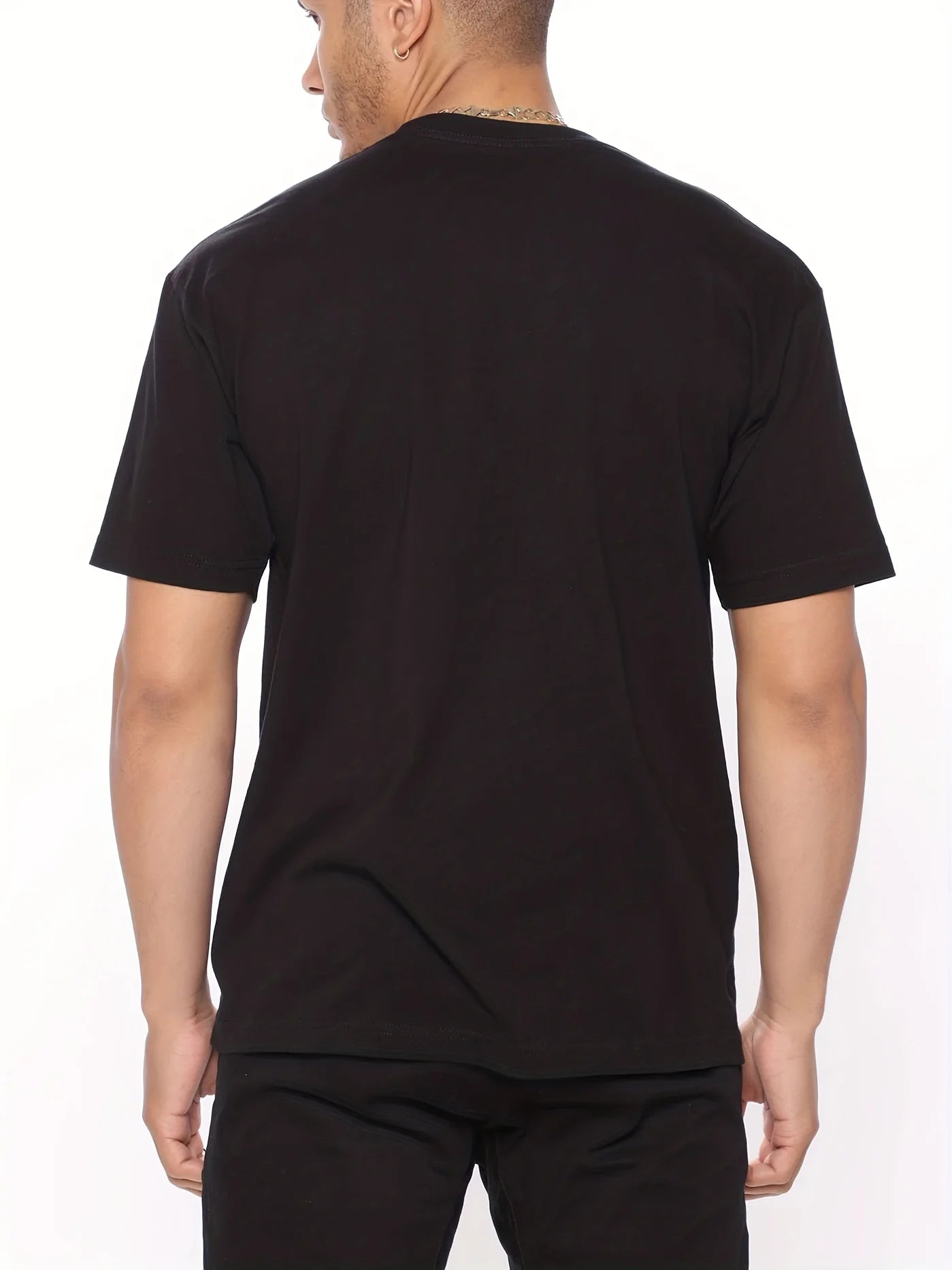 Fashion Forward Mens Black Cat Print T-Shirt - Stylish Hip Hop Crew Neck Tee for Summer Vacations & Unique Gifts - Comfortable