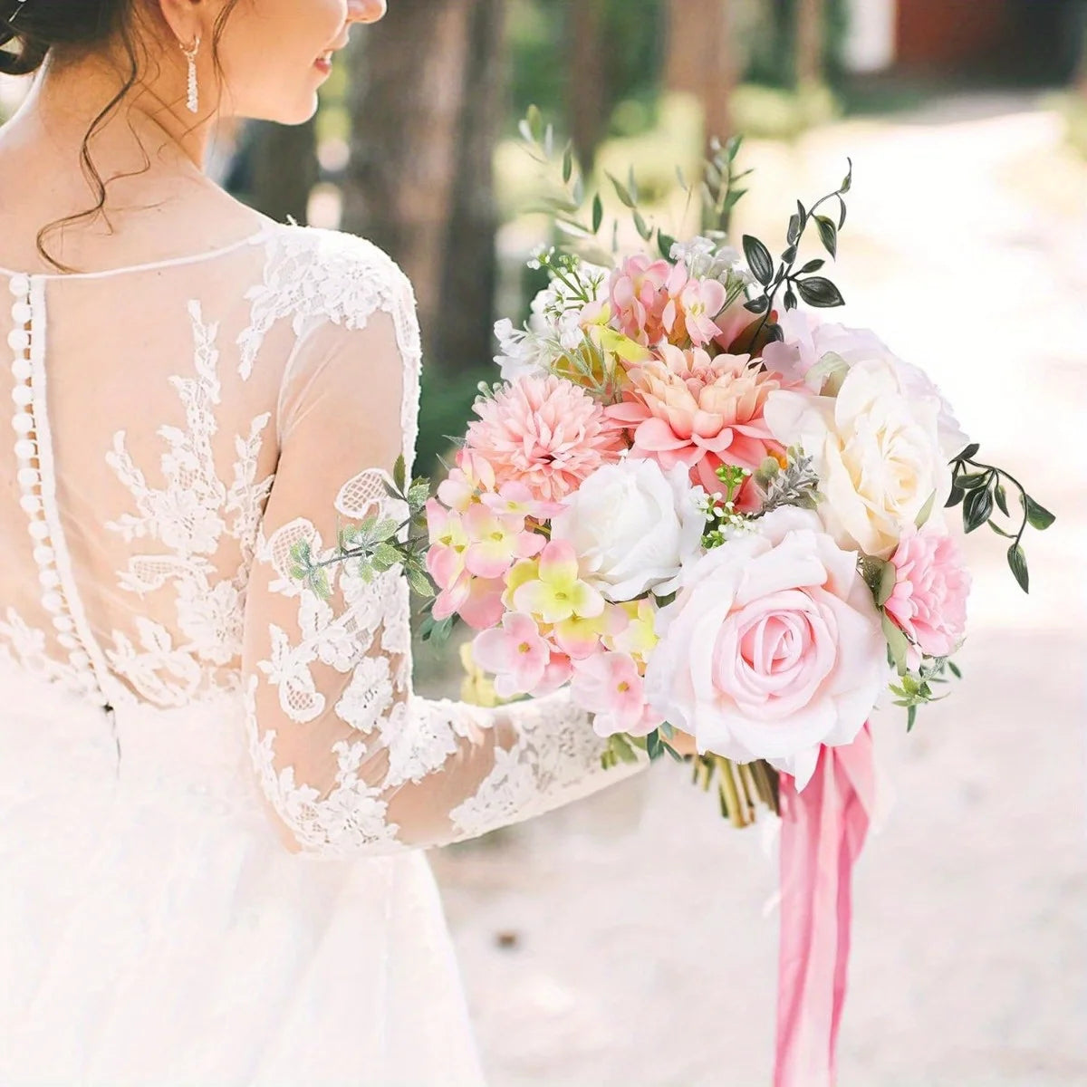 Artificial Flowers for DIY Wedding Centerpieces Decorations, Fake Rose Dahlia Sunflower Flowers for Decoration DIY