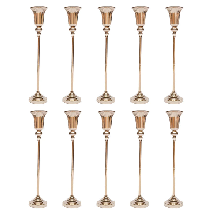 10Pcs Versatile Wedding stands Metal Trumpet Holders Vases For Weddings, Party Decorations