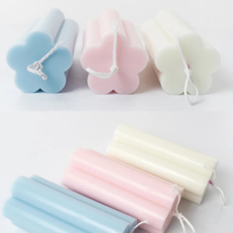 Candle Molds Plum Blossom Mold Clear Plastic Candle Making Tool Column Mold for Candles Making