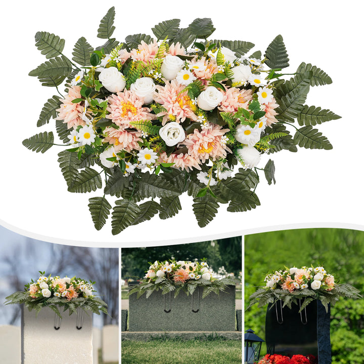 Artificial Grave Flower Artificial Realistic Flowers for Headstone Outdoor Grave Decorations