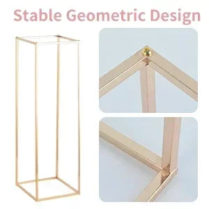 32in Tall Metal Column Wedding Flower Stand - 10pcs Large Centerpieces for Event Party Home Decorations Gold
