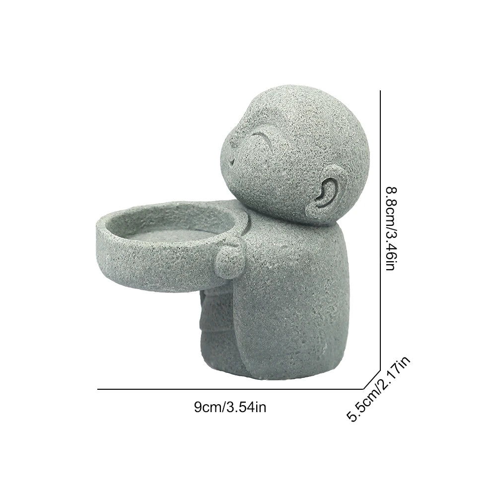 Tea Light Candle Holders Little Buddha Statue Candle Holder Cute Tea Light Buddha Figurine Candlestick Home Chinese Decoration