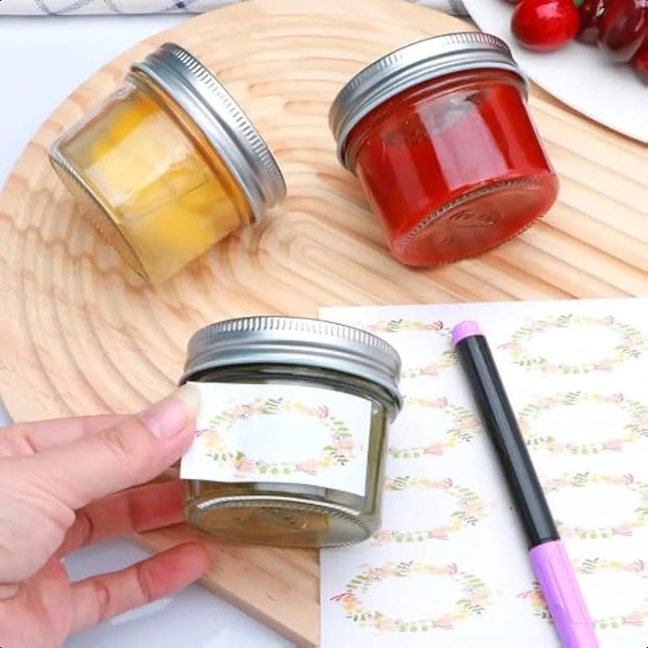 Brajttt Small Mason Jars 4oz Glass Mason Jar with Regular Lids 9 Pack Mini Jam Jars for Jelly Jam Honey Dessert Spice Wedding F