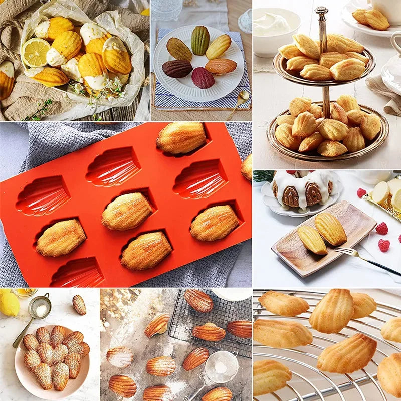 9/18 Cavities Madeleine Silicone Cake Mold Shell Biscuit Cake Handmade Soap Mold Tray Non Stick Silicone Bakeware Mould