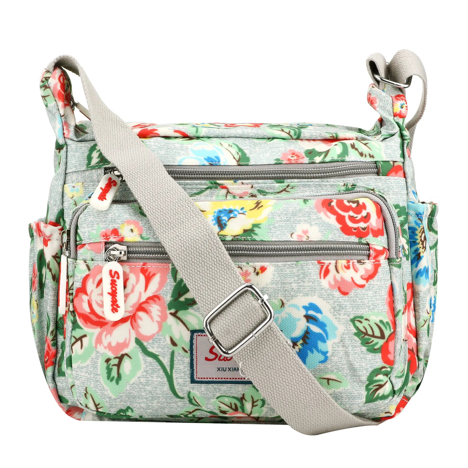 Fashion Multi-Pocket Crossbody Handbags Floral Pattern Female Shoulder Bag for Shopping Messenger Bags Waterproof Crossbody Bag