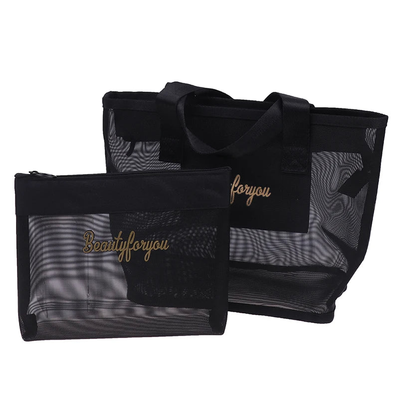 Black Travel Cosmetic Bag Women Zipper Makeup Case Organizer Storage Pouch Toiletry Beauty Bags