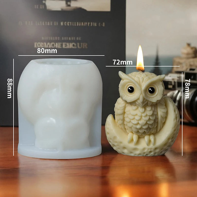 Cute Owl Candle Silicone Mold New Animal Owl Silicone Mold Owl Concrete Mould Gypsum Mold Owls Cake Molds Christmas Gift