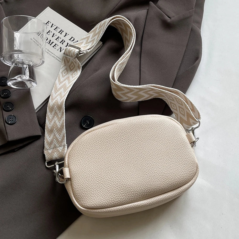 Crossbody Bag for Women Men with Adjustable Strap Fanny Pack PU Leather Double Zip Trendy Chest Bag for Travel Shopping