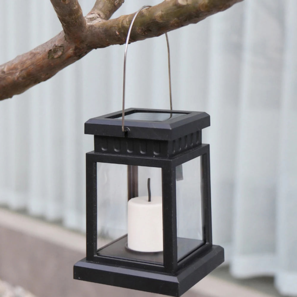 Solar Powered LED Outdoor Twinkle Candle Lantern Outdoor Lamp Home Garden Decoration Light Warm Flame Flashing Tea Light
