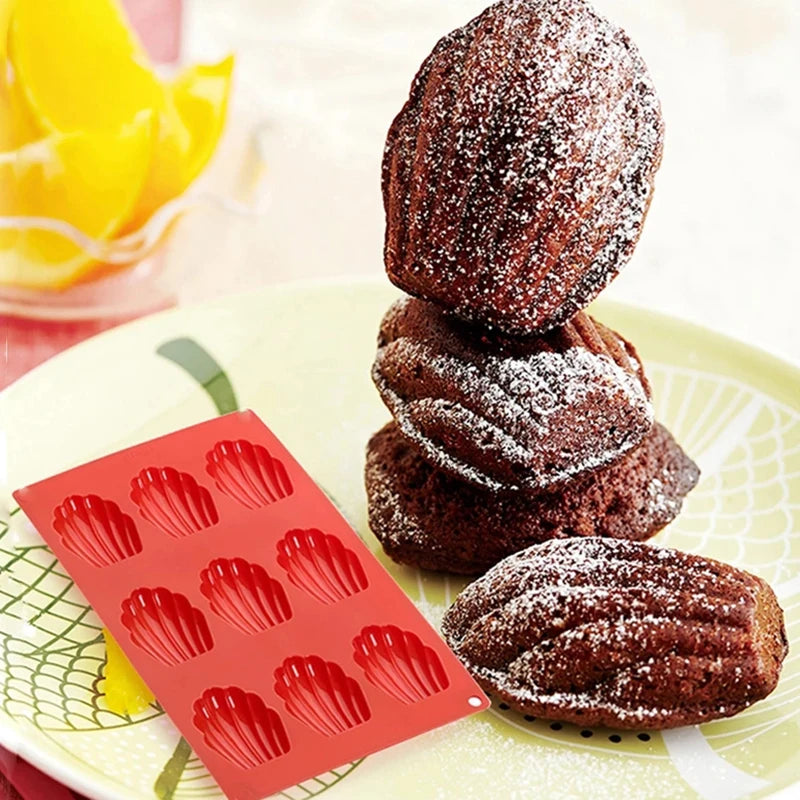 9/18 Cavities Madeleine Silicone Cake Mold Shell Biscuit Cake Handmade Soap Mold Tray Non Stick Silicone Bakeware Mould