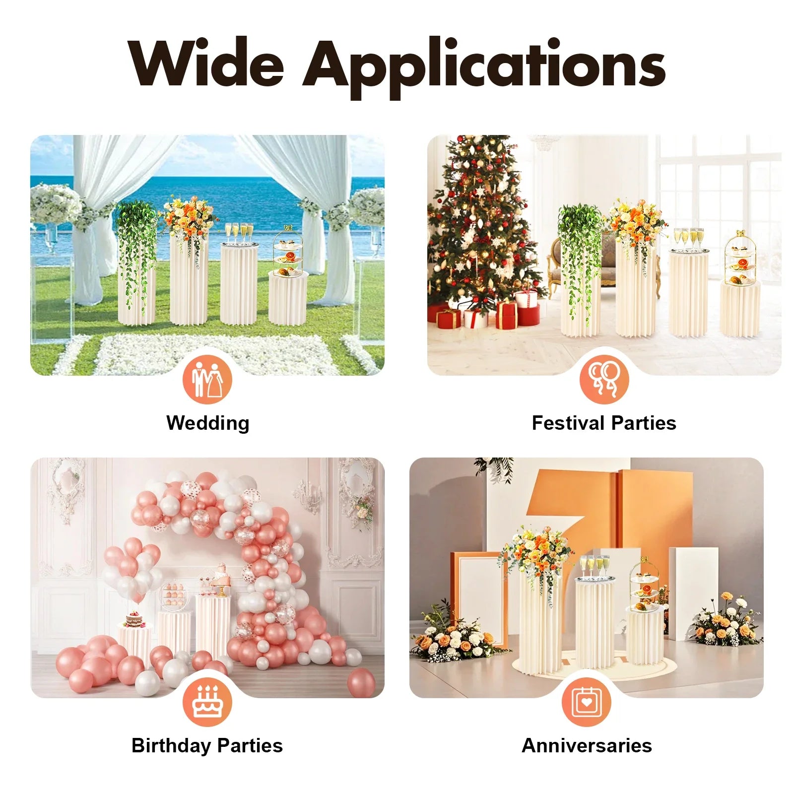 Wedding Centerpieces Cardboard Vases-Set of 3 Flower Vase Flowers Stand for Party Tables Decorations,Elegant Weddings Decoration