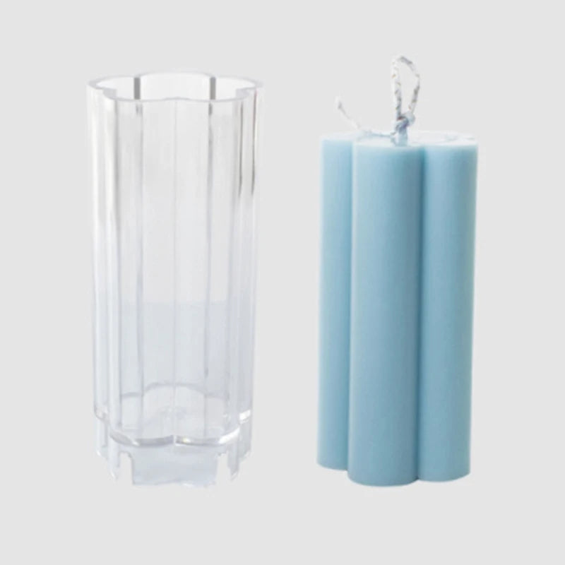 Candle Molds Plum Blossom Mold Clear Plastic Candle Making Tool Column Mold for Candles Making
