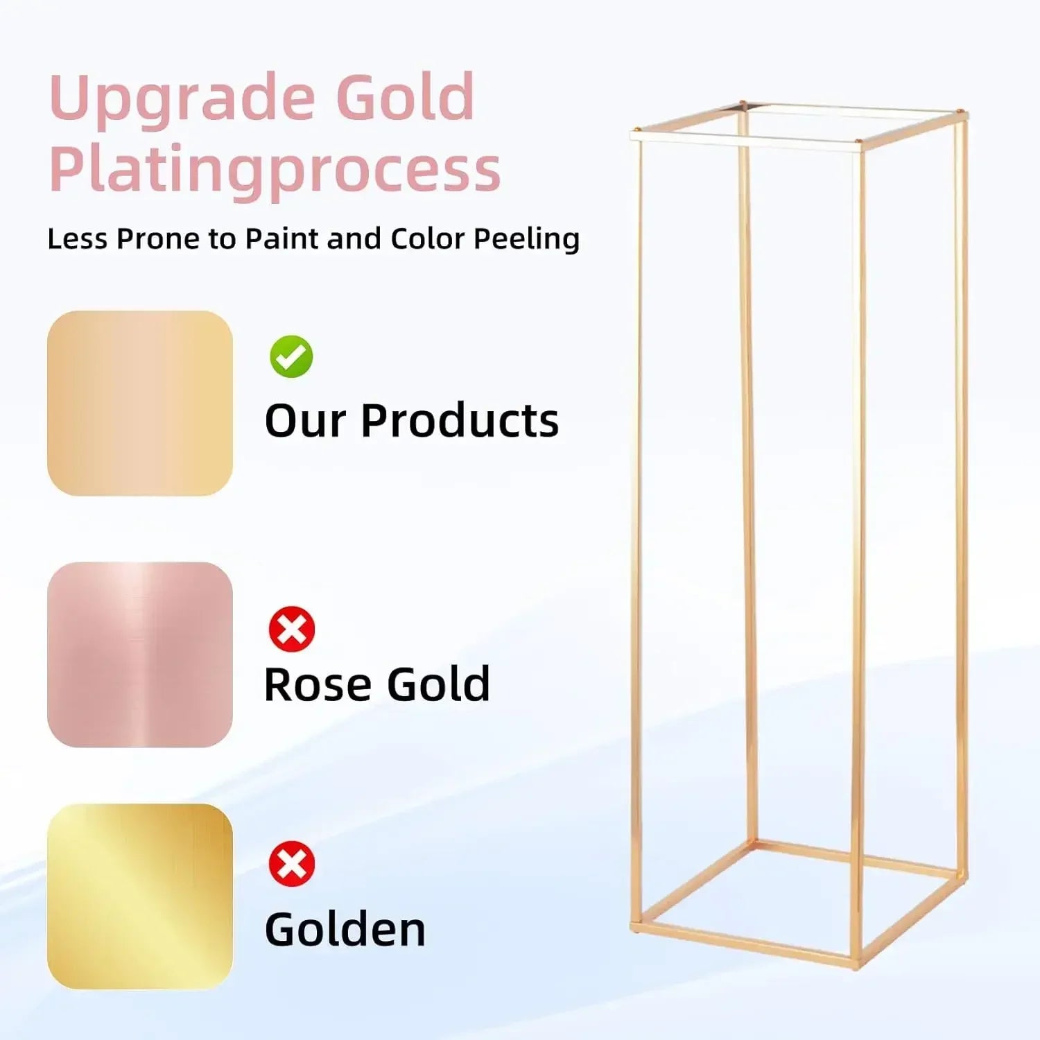 32in Tall Metal Column Wedding Flower Stand - 10pcs Large Centerpieces for Event Party Home Decorations Gold