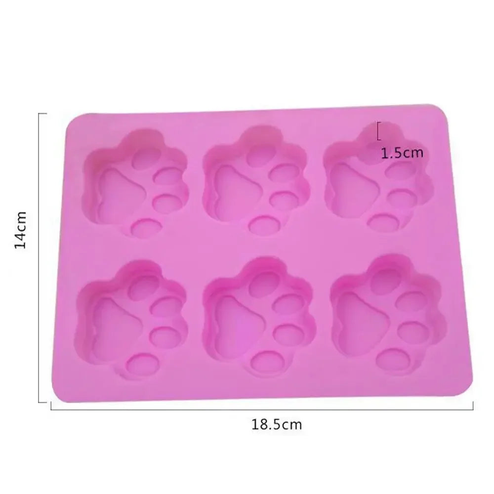 Food Grade Silicone Fondant Dog Footprint Cake Molds Cupcake Cookie Cat Paw Feet Mould Handmade Soap Mold Kitchen Baking Tool