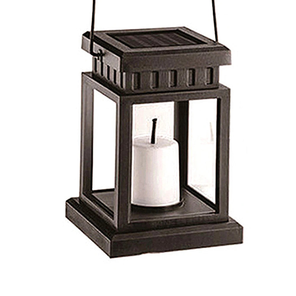Solar Powered LED Outdoor Twinkle Candle Lantern Outdoor Lamp Home Garden Decoration Light Warm Flame Flashing Tea Light