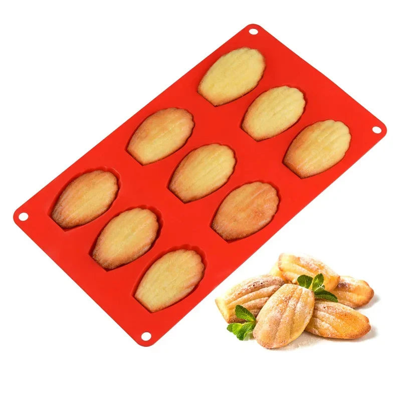 9/18 Cavities Madeleine Silicone Cake Mold Shell Biscuit Cake Handmade Soap Mold Tray Non Stick Silicone Bakeware Mould