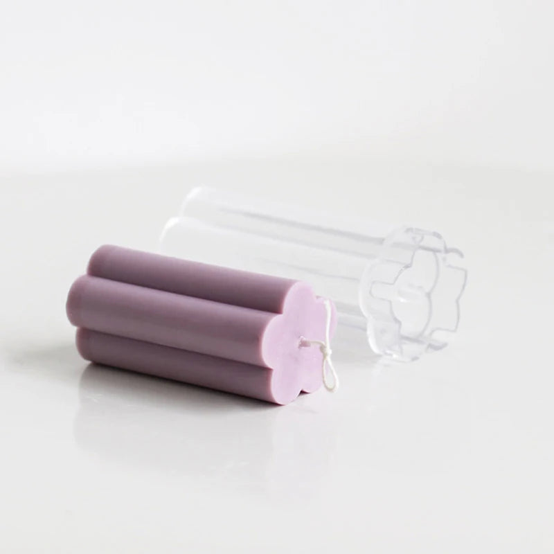 Candle Molds Plum Blossom Mold Clear Plastic Candle Making Tool Column Mold for Candles Making