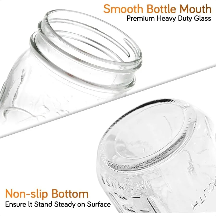 2 Pack Regular Mouth Mason Jars 16oz Glass Canning Jars with Airtight Lids for Jam Honey Jelly Wedding Favors Preserving Sauces