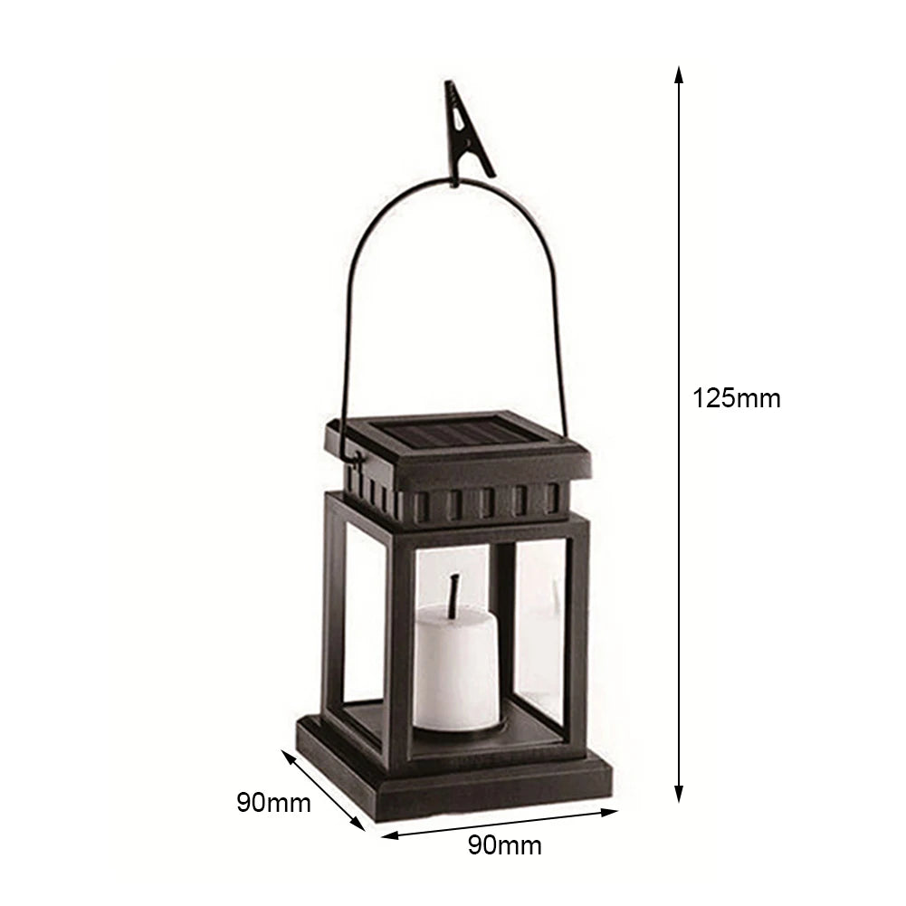 Solar Powered LED Outdoor Twinkle Candle Lantern Outdoor Lamp Home Garden Decoration Light Warm Flame Flashing Tea Light