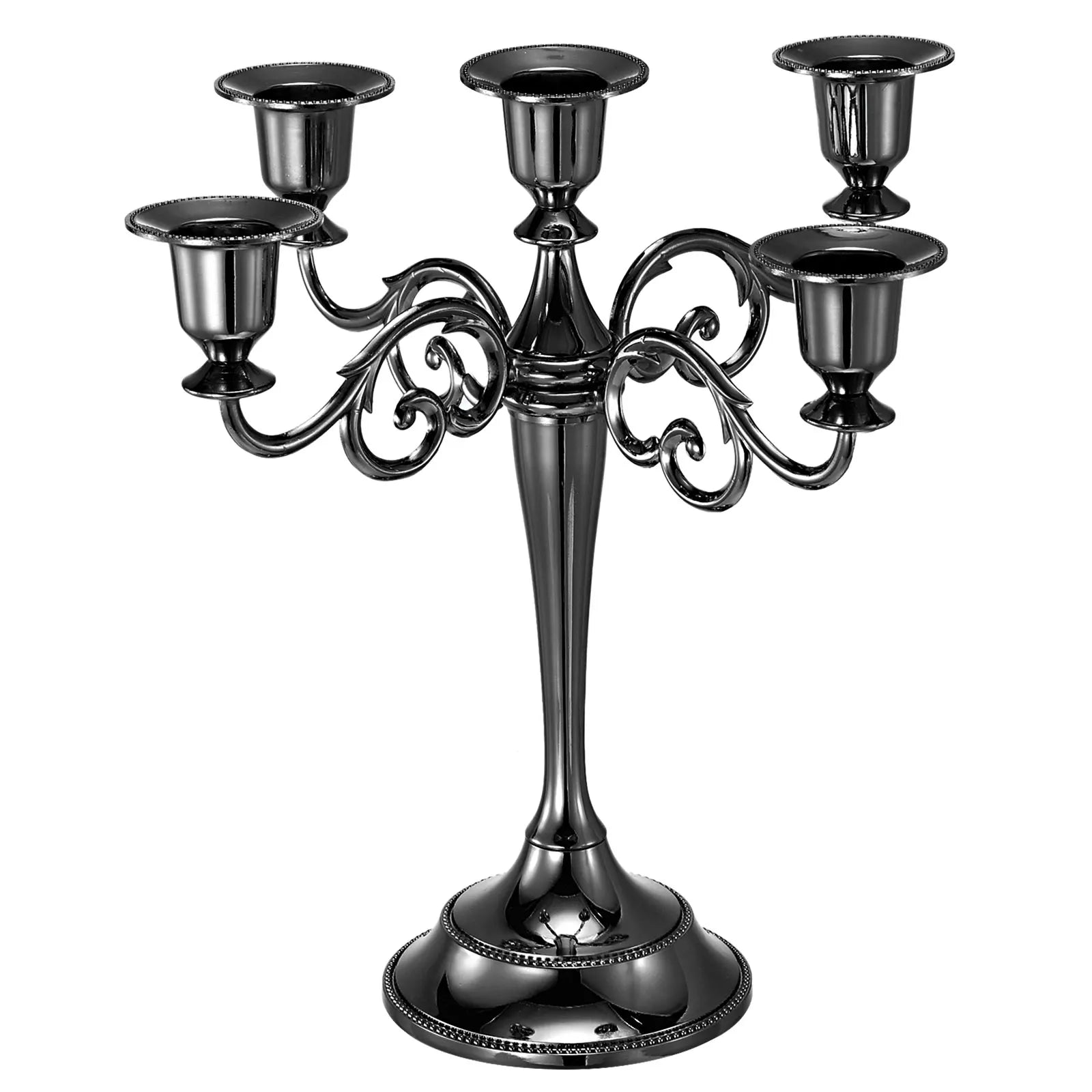 Candelabra Candle Holders 3/5 Arm Metal Candlestick Stand for Taper Candles Candle Stand for Decor Wedding Dinning Table Black