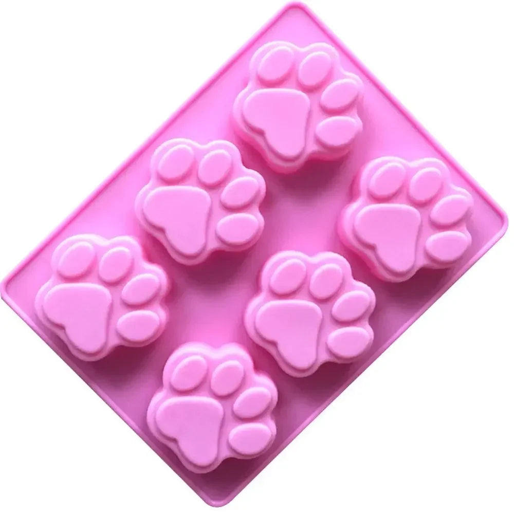 Food Grade Silicone Fondant Dog Footprint Cake Molds Cupcake Cookie Cat Paw Feet Mould Handmade Soap Mold Kitchen Baking Tool